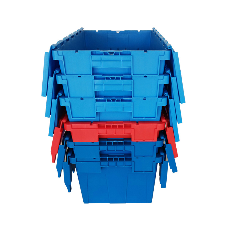 河北批带盖周转箱塑料筐塑胶周转物流箱塑料框子运输eu大号斜插箱