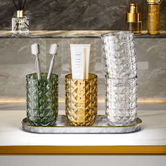 Fly Rabbit Dormitory Bathroom Household Mouthwash Cup Couple Student Toothbrush Cup Transparent Luxury Faceted Oral Hygiene Brush Cup