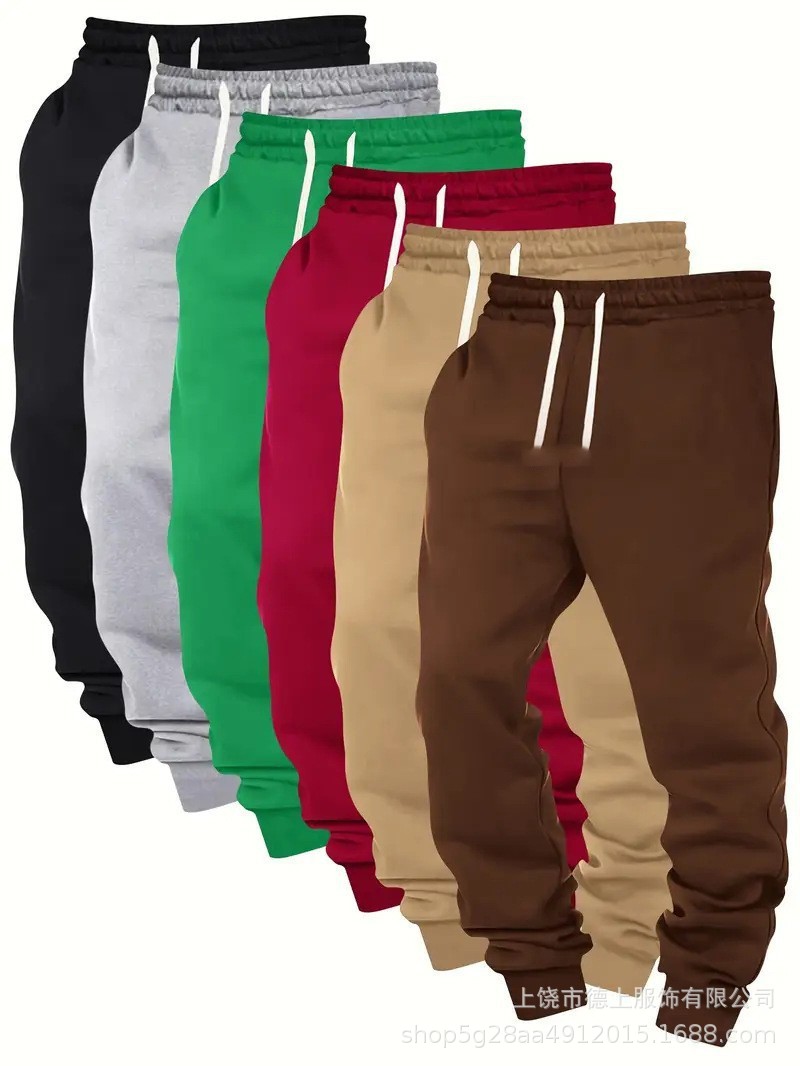 Pantalones Deportivos 2D de Color Liso para Hombre de Poliéster, Ligeramente Elásticos, para Deportes Urbanos