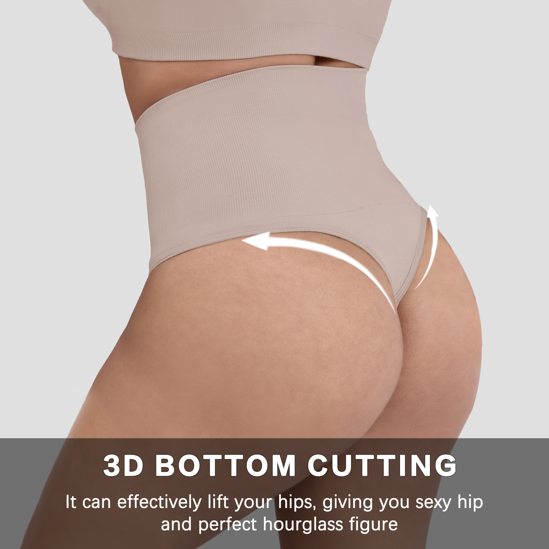Shaping Underwear Lingerie Type Solid Color Hip Lifting Belly Contracting High Waist Thong Shaping Underwear