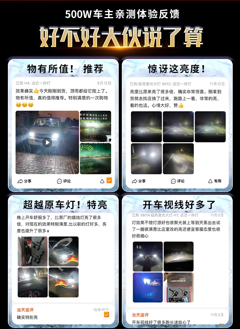 Car LED Laser Headlight Modified High Beam Low Beam Integrated