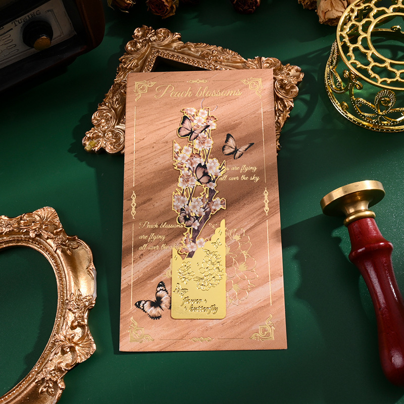 Instrumentos clásicos chinos de metal marcadores de estudiantes de primaria para enviar regalos al maestro exquisito estilo antiguo de alta calidad carpeta de páginas huecas