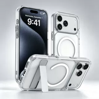 适用iPhone18Pro透明支点支架手机壳隐藏式苹果17PRO防摔保护套厂