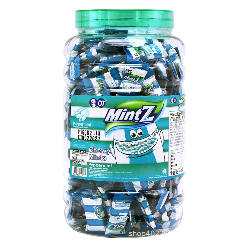 Индонезия импортировала MintZ мята 460 г бочка двойной мятный вкус помадка свежее дыхание освежающий сахар