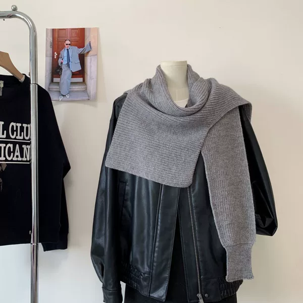Autumn and Winter Neck Protection High-End Shawl Decoration with Skirt, Fashionable Outer Wear Female Internet Celebrity Shawl Warm Neck Protection Scarf