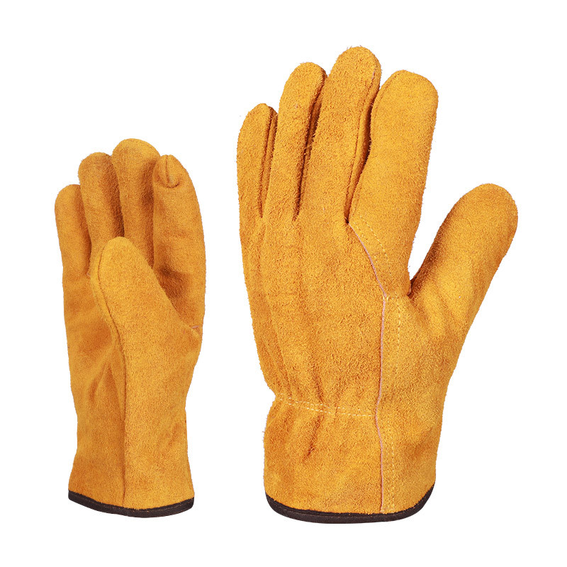 君御加棉全皮电焊手套短款翻毛皮焊工耐低温防冻保暖牛皮手套加绒