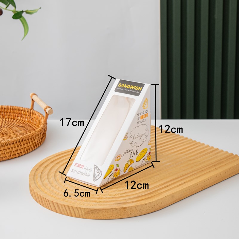 almohadilla de embalaje de sándwich fácil de desgarrar almohadilla transparente desechable para pastel triangular horneado envasado de pan almohadilla de soporte interior