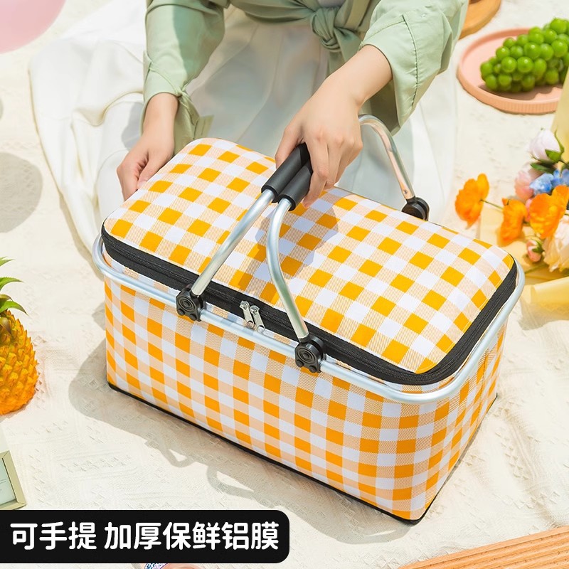 野餐篮保温加厚可折叠户外露营车载保温箱商用摆摊钓鱼外卖冷藏箱
