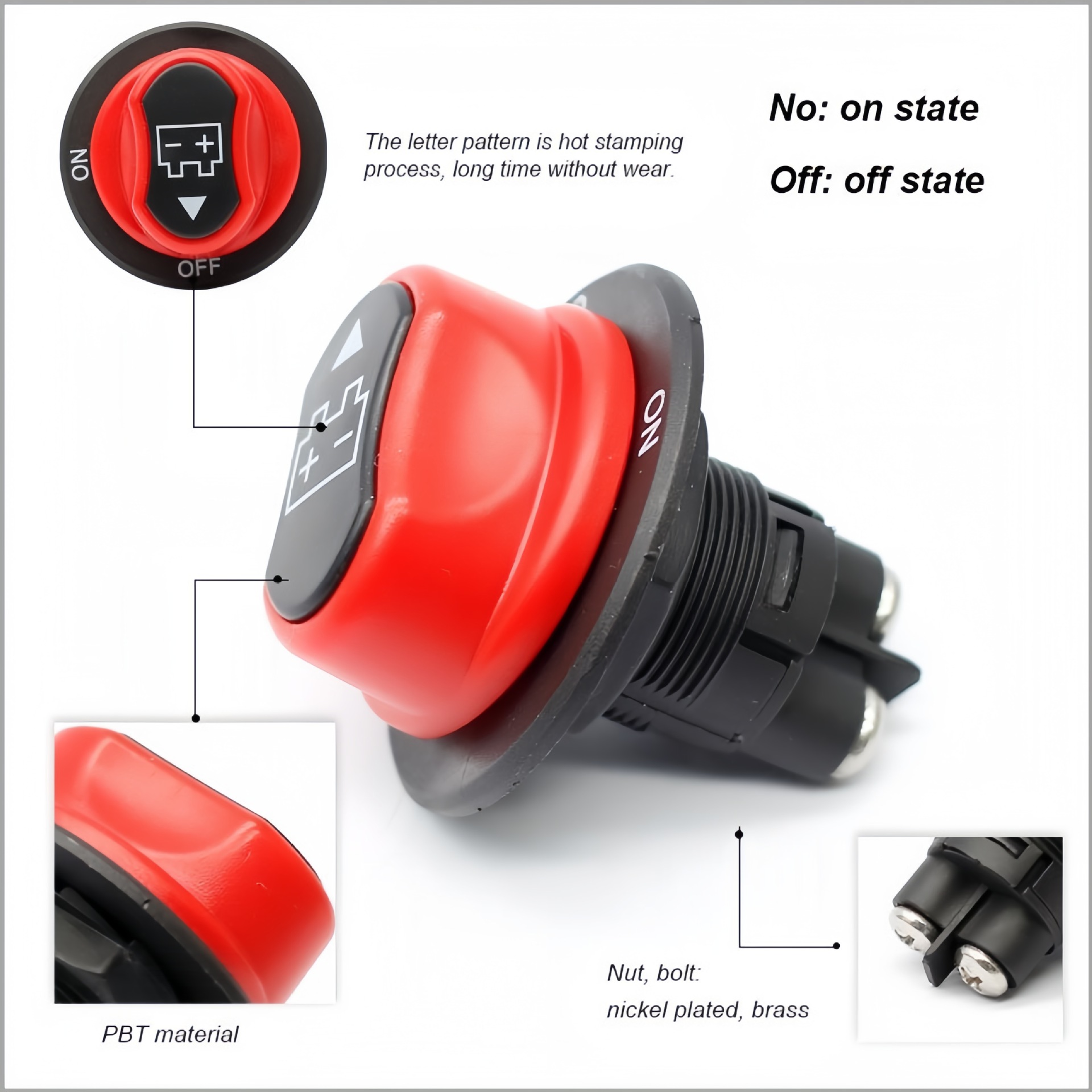 Rv Motorcycle Yacht Leakage Protection Power Supply 50/100/200/300A Rotary Battery Power-Off Switch