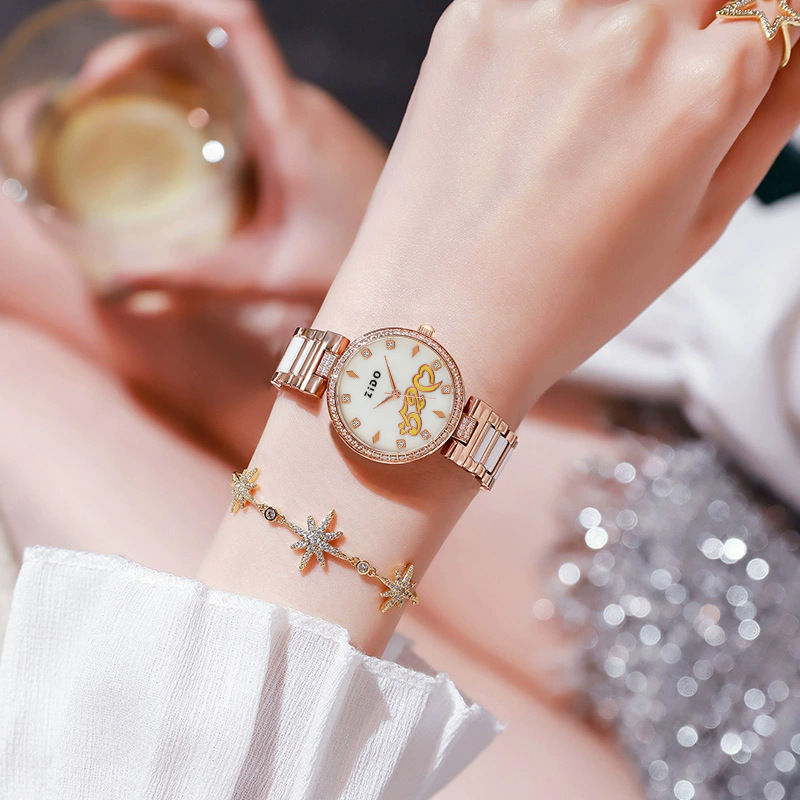 Orologio da donna al quarzo elegante con quadrante rotondo_voghion.com