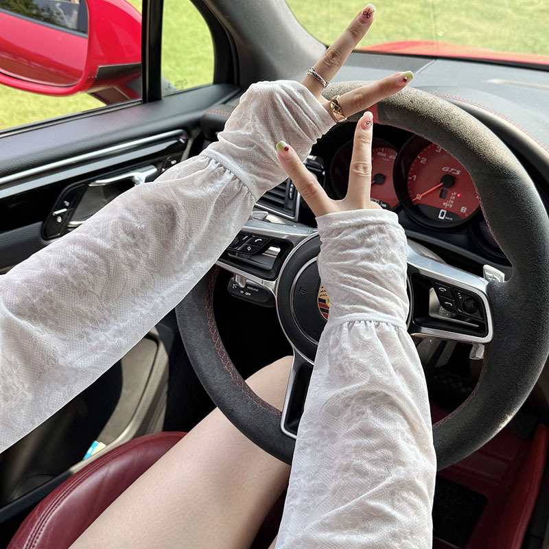 Protector solar mangas de hielo holgadas, transpirables, suaves, estilo hada, estilo fino, conducción, mangas de verano con guantes, mangas de mujer al por mayor