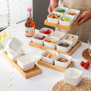 Nordic creative ceramic divided fruit plate KTV household snack snack snack plate seasoning sauce dish snack dish platter