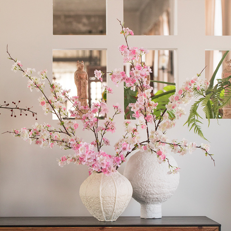 Flor de cerezo flor de imitación flor de sala de estar decoración floral flor de plástico flor seca decoración floral venta caliente transfronteriza