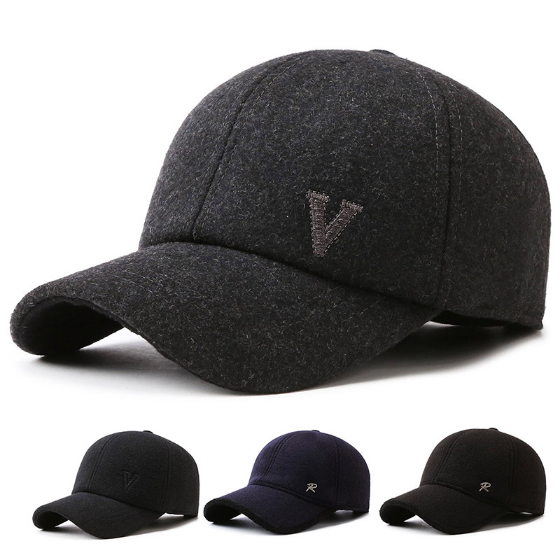 中老年休闲棒球帽男士户外防风保暖护耳帽韩版百搭鸭舌帽秋冬批发