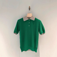 深センNanyou Mホームセーターラペル半袖ポロシャツ二重襟Tシャツレタージャカードロゴ夏の新製品