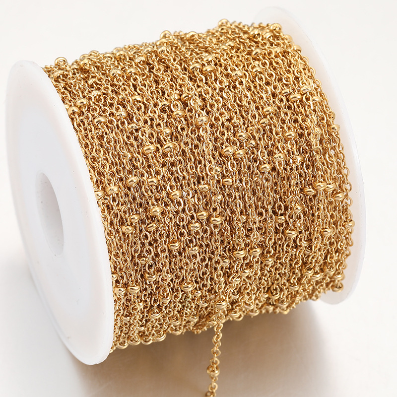 18k gold stainless steel cross clip bead chain with bead chain DIY jewelry accessories handmade necklace jewelry chain