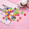 New Ackli 6*10 Smile Face Permese Alphabet Smile Face Flat -round DIY Tripper San beads accessories