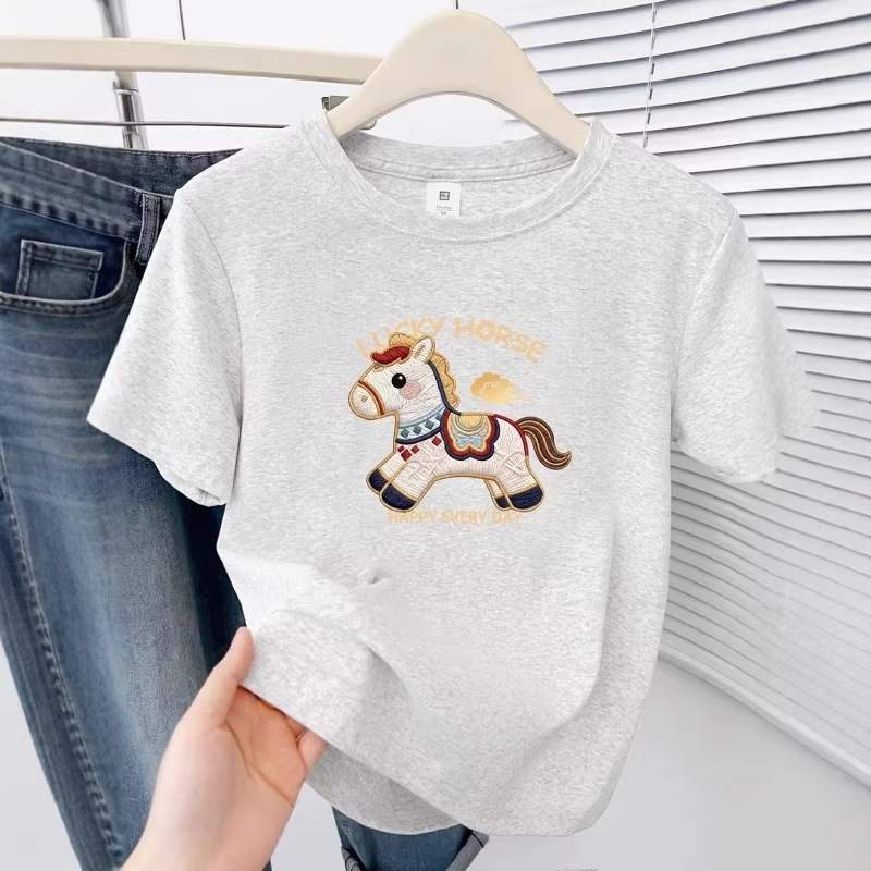Round Neck, Straight Shoulder, Short Sleeve, Summer New Style, Versatile for Work, Casual, Simple Printed T-Shirt, Stylish Design, Trendy Tops for Men and Women Round Neck, Straight Shoulder, Short Sleeve, Summer New Style, Versatile for Work, Casual, Simple Printed T-Shirt, Stylish Design, Trendy Tops for Men and Women