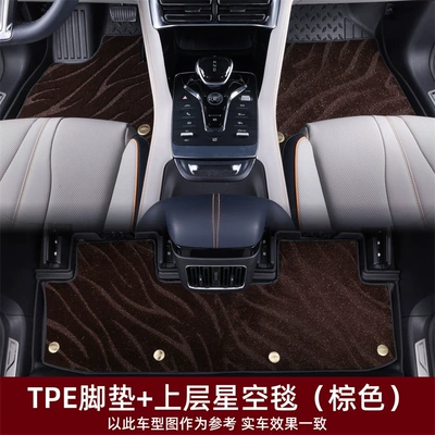 Ayaqaltılar (Kovriklər), Floor Mats, Foreign Trade - 2026-honda-passport-special-double-layer-floor-mats-tpe-upper-starry-sky-blanket-brown