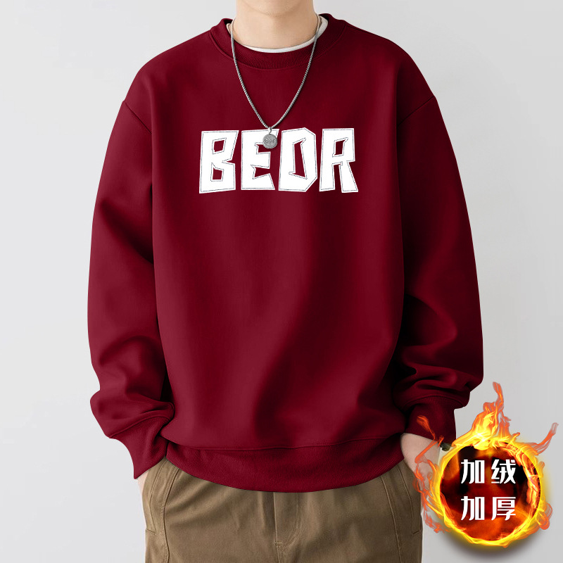 Suéter de cuello redondo para hombres otoño y invierno marca de moda americana de alta calle impresión suelta chaqueta deportiva de moda camiseta de manga larga casual