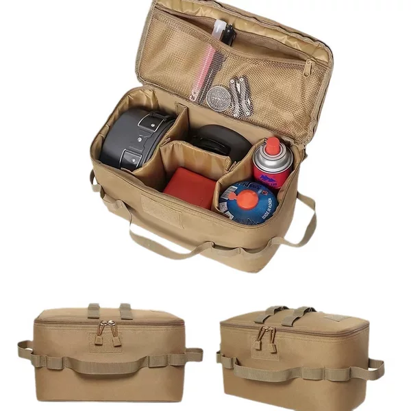 Outdoor Multifunctional Tactical Bag, Anti-Collision Picnic Bag, Ice Bag, Cassette Stove Cosmetics Bag, Picnic Camping Style Tactical Cosmetics Bag