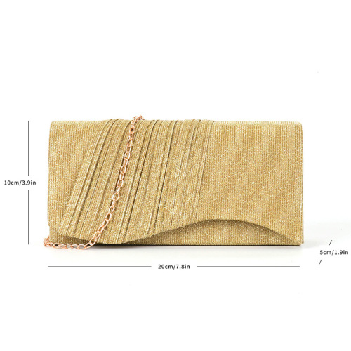 Original factory evening bag for women with a chain handle, crossbody or shoulder evening bag with flat bottom, smooth body handbag