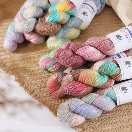 Dopamine Hand-Dyed Wool Yarn Fancy Gradient Mercerized Wool Yarn Thick Yarn Manufacturer Supply Ready Stock Sales