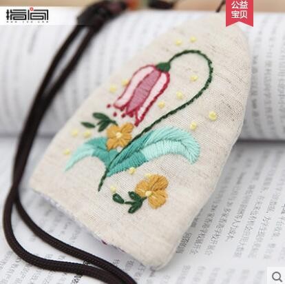 Nuevo bordado hecho a mano DIY bolsa de teléfono móvil de estilo europeo tridimensional bordado material de la tela paquete kit principiante