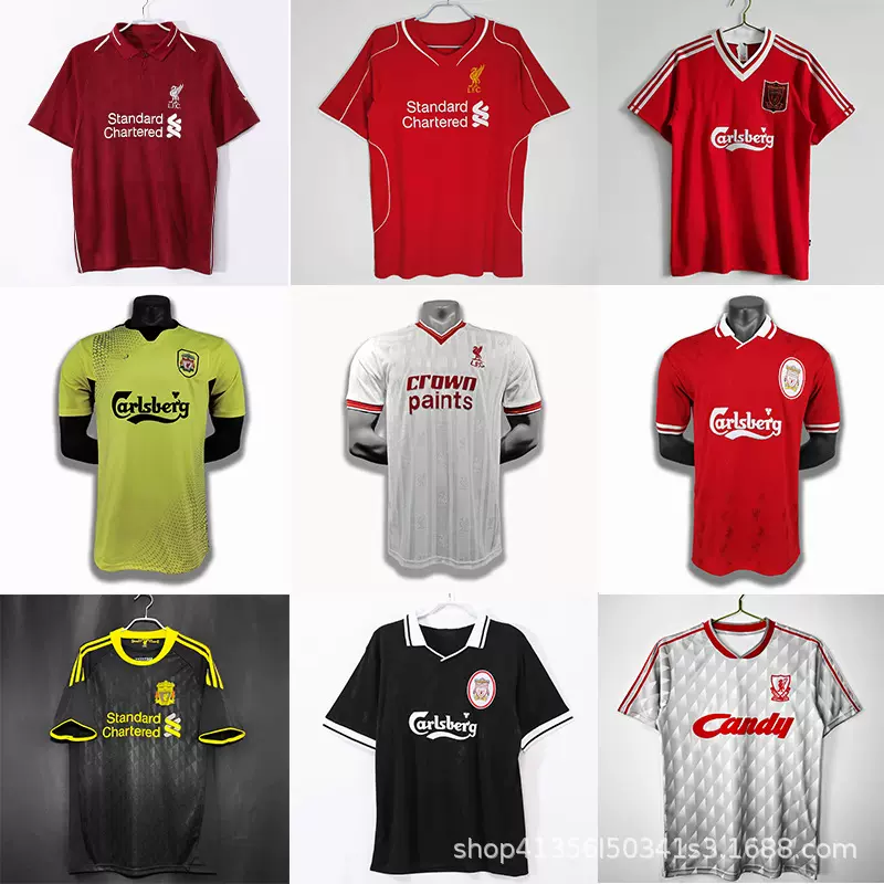 利物浦主客场复古球衣8号杰拉德9号托雷斯短袖足球服定制批发印号