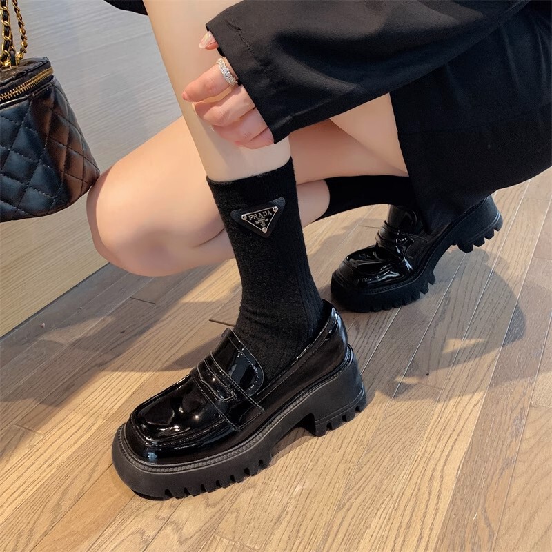 香港国潮真皮厚底JK小皮鞋女2025春秋季英伦风方头单鞋德比鞋|undefined