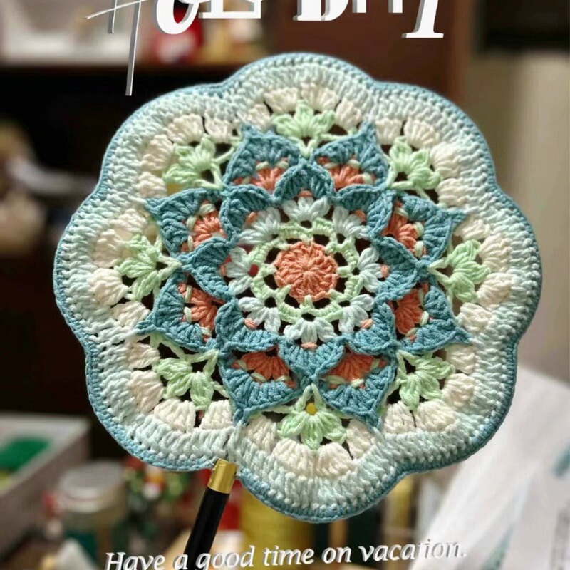 かぎ針編み毛糸古風団扇diy材料バッグ手作り中国風敦煌団扇プレゼント|undefined