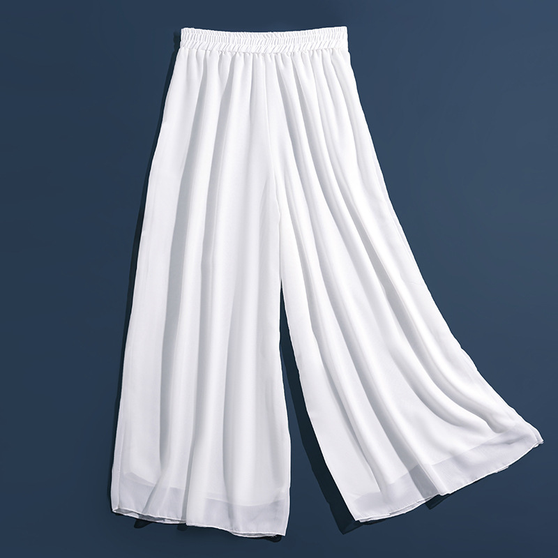 Classical dance wide-leg pants performance clothes women's elegant yarn pants modern dance practice clothes Winter Dance Pants Women's loose white pants