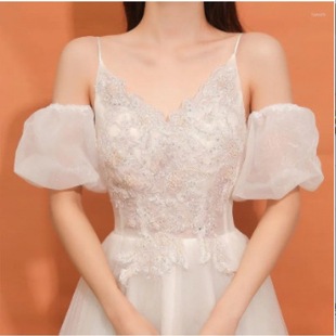 New bridal bridesmaid oversleeve spring and summer decoration loose style short versatile oversleeve white wedding dress women's oversleeve
