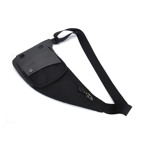 New Korean style shoulder crossbody bag, women's trendy chest bag, contrasting color waterproof, fashionable sports and leisure men's chest bag