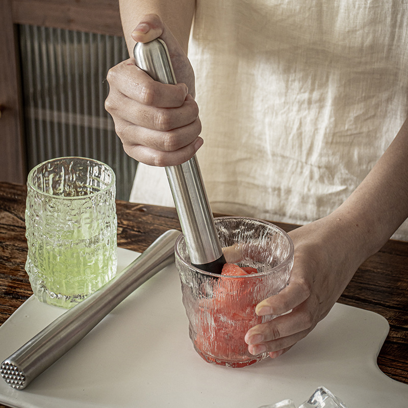 [Palo de trituración de hielo de acero inoxidable] jugo de fruta presionando palo golpeando la mano Té de limón leche herramienta de té martillo de trituración de hielo