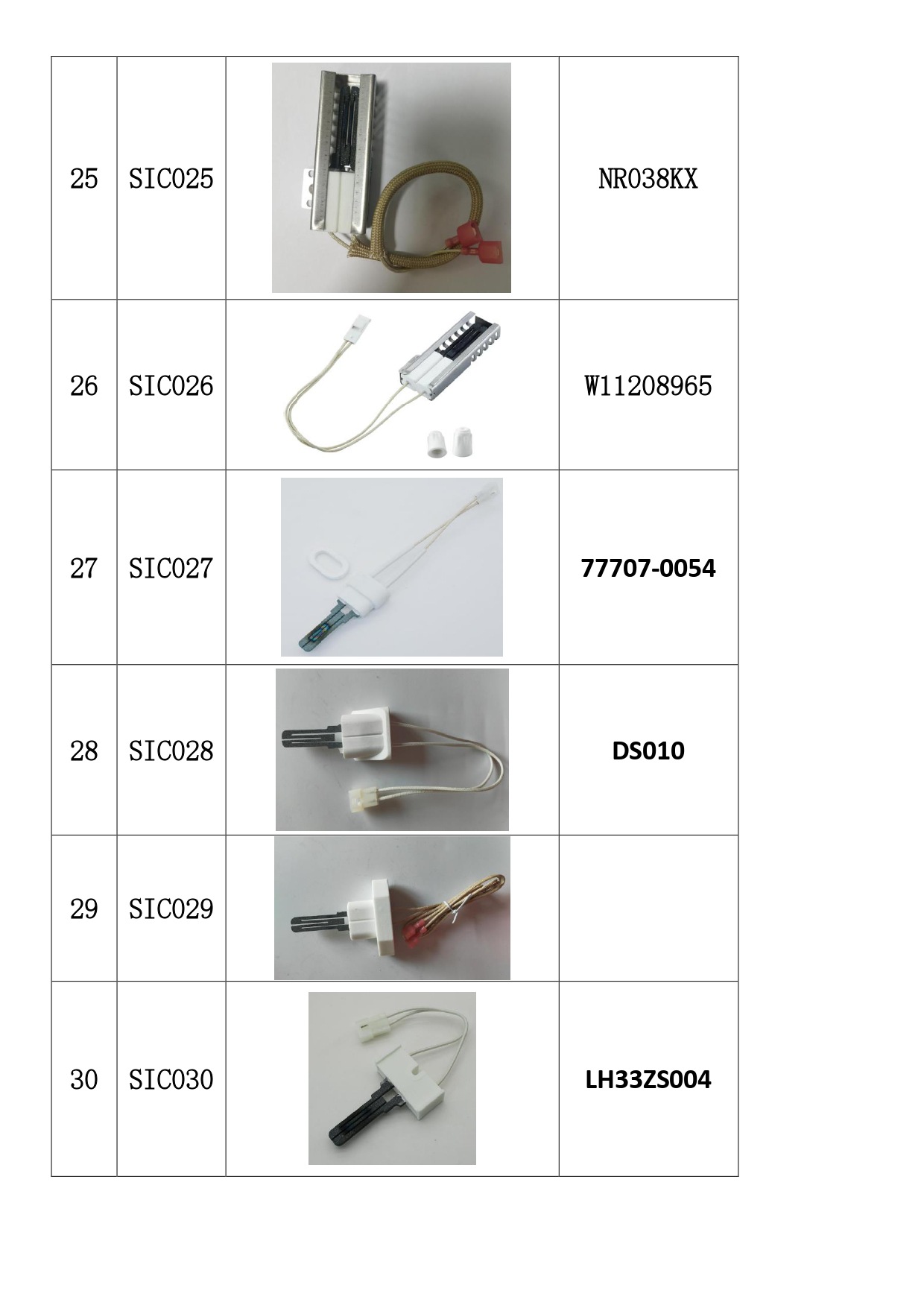碳化硅点火器图片与型号 2025.04.25 - 副本 (1