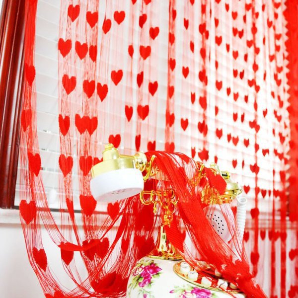 [Factory Direct Sales] Wholesale Romantic Heart 1m * 2m Curtain Door Curtain Entrance Partition Decorative Door Curtain Curtain