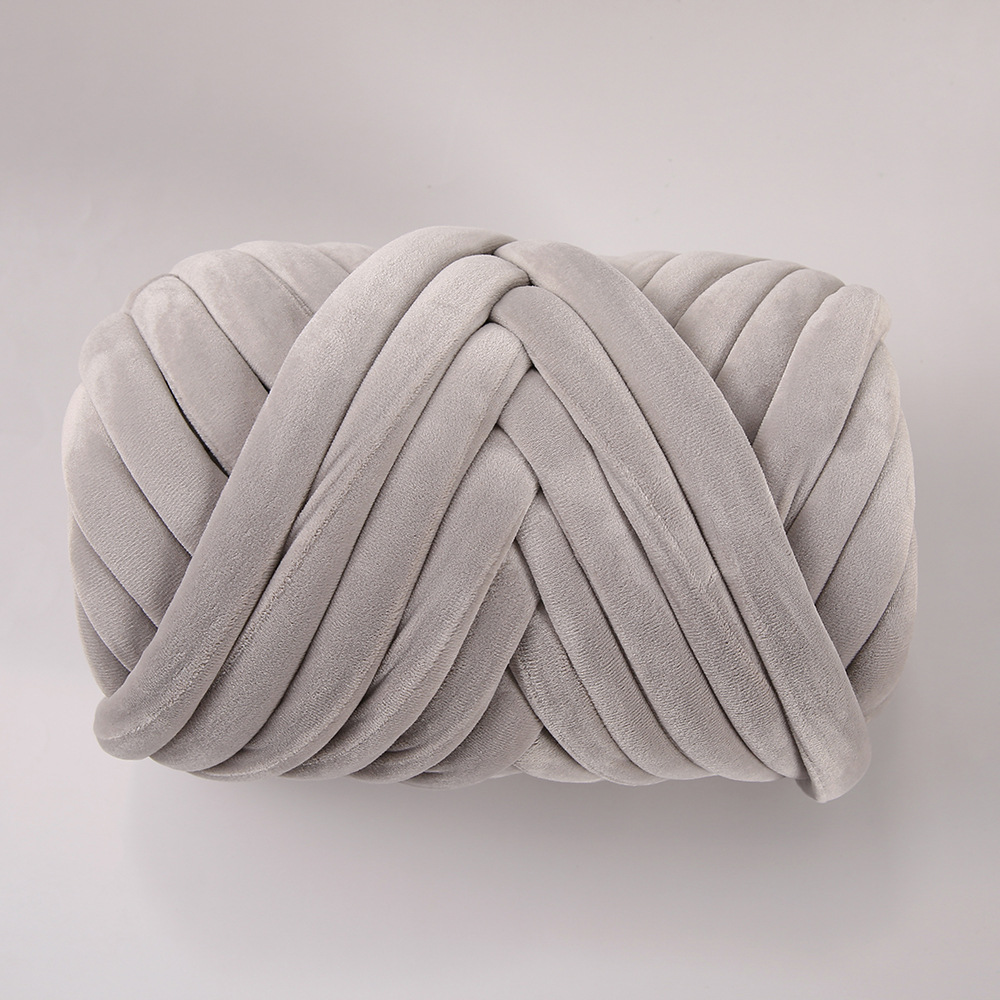 Terciopelo ultra grueso islandés hilo de lana relleno de algodón grueso tejido a mano DIY almohada bolsa línea de choque bebé