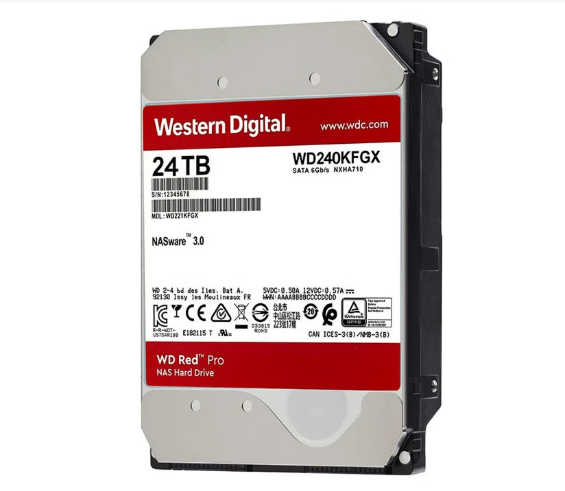 Подходящий для NAS на основе interface SATA Western Digital жесткий диск 22ТБ (WD221KFGX) Red Disk Pro