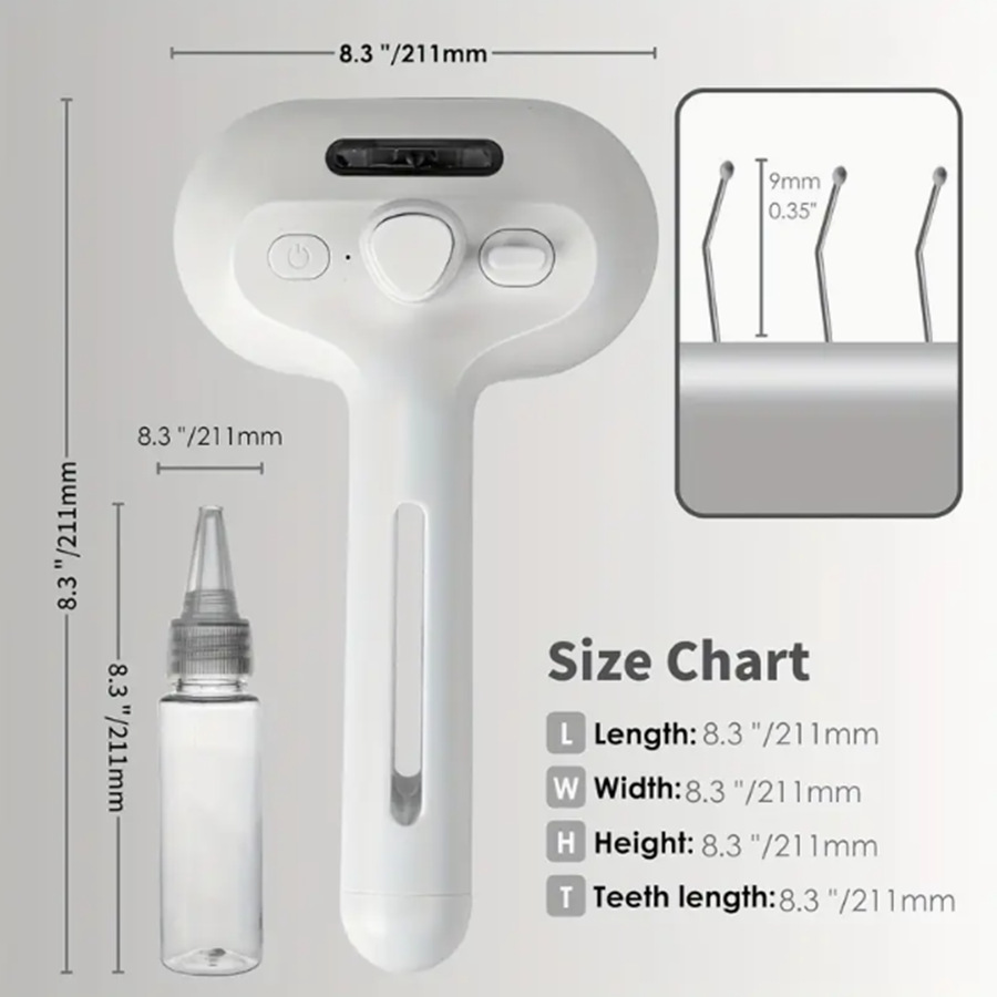 Peine en aerosol para mascotas transfronterizo Peine de aguja Peine para gatos Peine para depilación Peine en aerosol para nudos abiertos Peine para cabello flotante con cepillo para masaje y limpieza