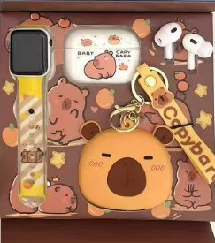 TWS06 クリエイティブでかわいい子供と学生の漫画 Capibala ワイヤレス インイヤー Bluetooth ヘッドセット ウォッチ セット付き|undefined