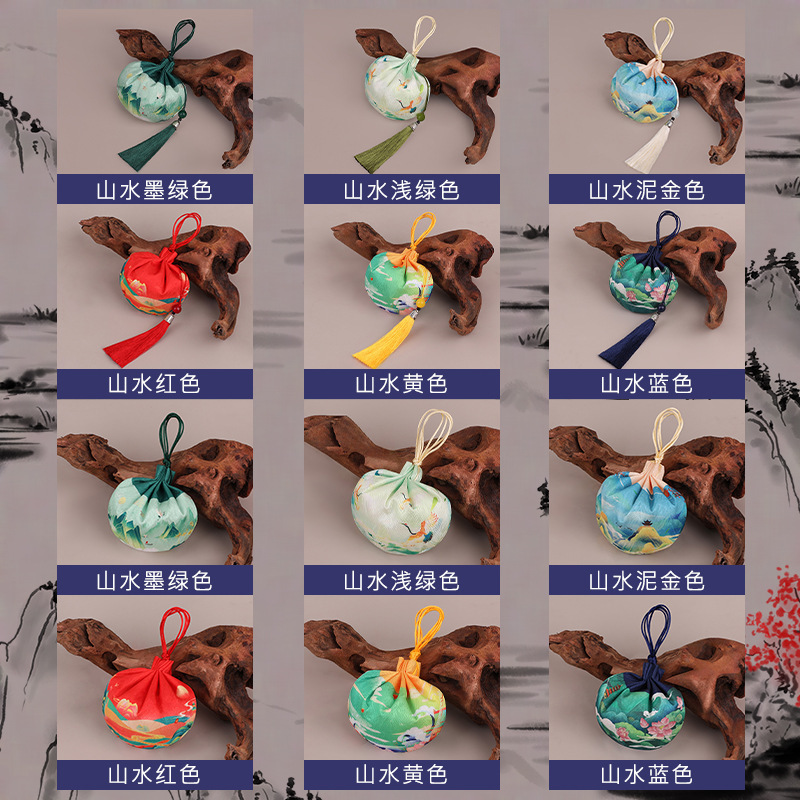 中药挂脖香包礼品香袋宫廷古风香囊艾草薰衣草驱蚊随身荷包空袋|undefined