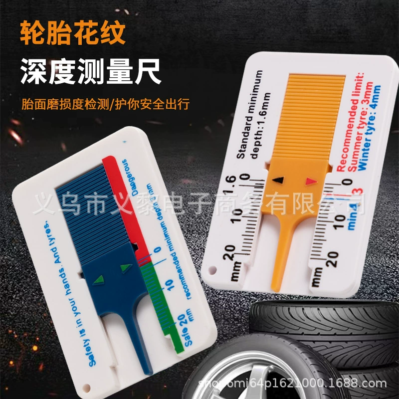 Пластиковый линейка протектора 0-20 мм штангенциркуль глубины картины автошины портативный лист протектора