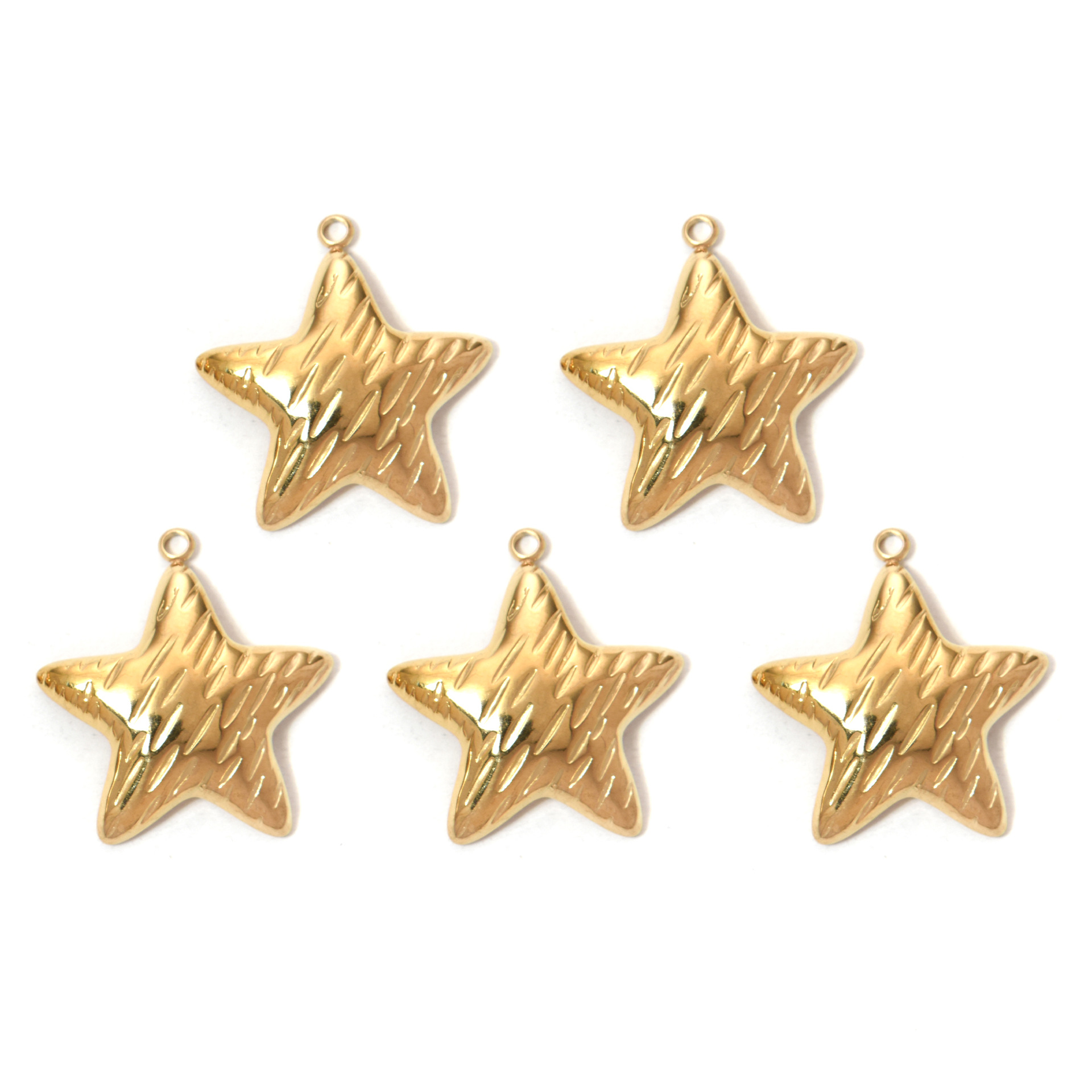 5 Pièces/Paquet Acier Inoxydable 304 Pentacle Pendentif display picture 1