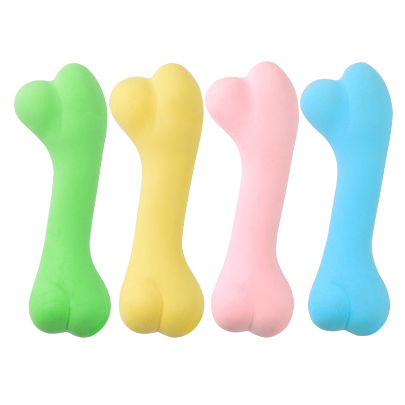 El nuevo juguete para mascotas TPR perfumado espuma hueso perro diente palo pelo dorado catador diente mordedura juguete