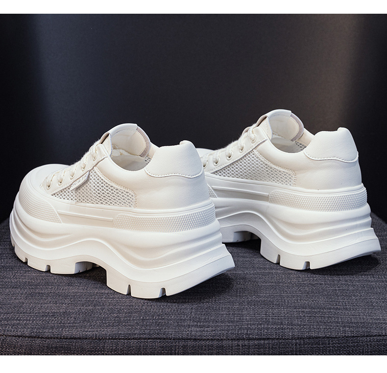 Giày sneaker nữ đế dày phong cách Anh quốc, form dày dặn, phối hợp trang phục hằng ngày — Be 5058, Đen 5058 chi tiết 23