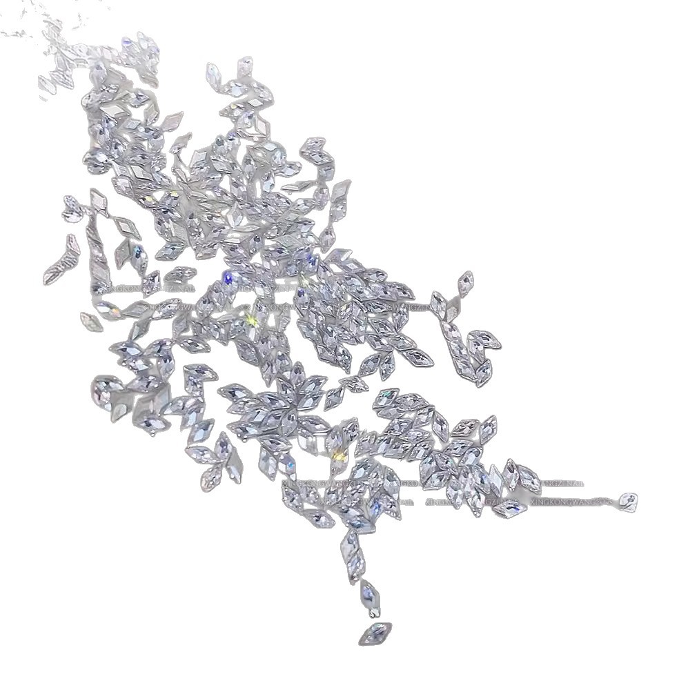 Mini diamante, borde invertido, micro-circonio, flash, diamante plano, celebridad de Internet, nuevo copo de nieve, espiga de arroz, decoración de uñas, accesorios