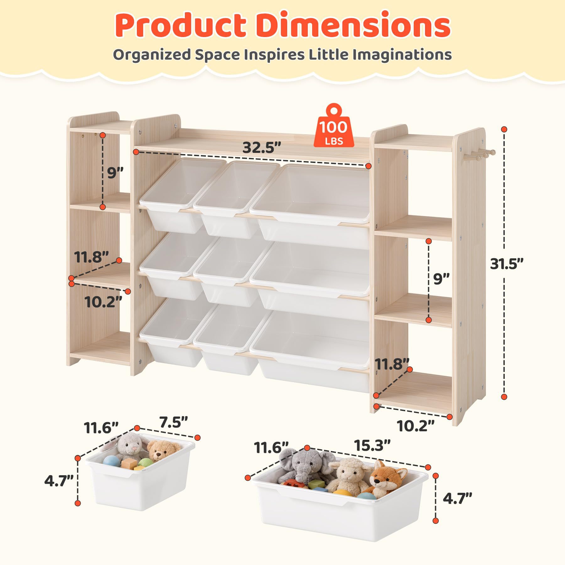 Cross-border Solid Wood Multi-layer Montessori Kindergarten Toy Storage Shelf Organizer Cabinet Children's Bookshelf Toy Rack