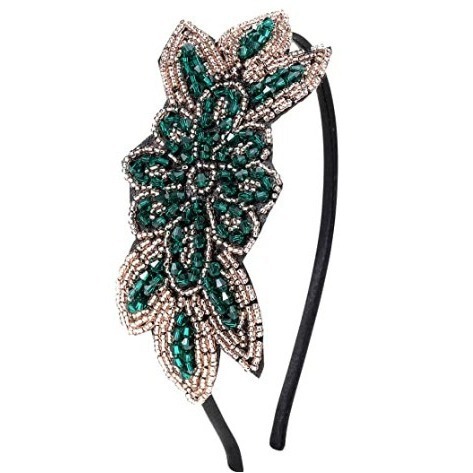 European and American Foreign Trade Cross-Border Women's New Style Headband with Beaded Leaf-Shaped Design, 1920S Retro Rhinestone Hairband Hair Accessory European and American Foreign Trade Cross-Border Women's New Style Headband with Beaded Leaf-Shaped Design, 1920S Retro Rhinestone Hairband Hair Accessory