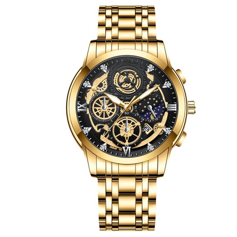 Reloj de hombre explosivo de comercio electrónico transfronterizo, cinturón de acero luminoso impermeable, reloj de tendencia de moda de comercio exterior de Guangzhou, una pieza de aprobación